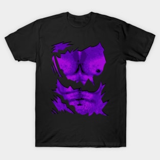 Purple Abs. Funny Bodybuilding Ripped Muscle Man T-Shirt